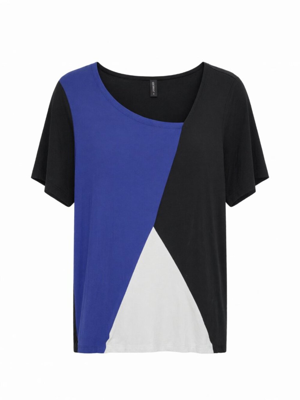 AYIFU Blue Black Colorblock Women's Top M